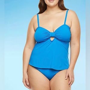 NWT Mynah Lined Tankini Swimsuit Top Juniors Plus
